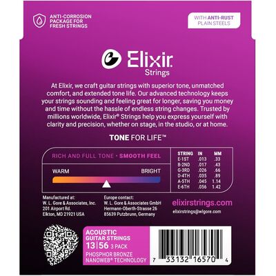 Струны для акустической гитары Elixir 16546 13-56 Bonus Set, изображение 2