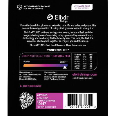 Струны для акустической гитары Elixir 21002 Attune 10-47, изображение 2