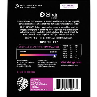 Струны для акустической гитары Elixir 21027 Attune 11-52, изображение 2